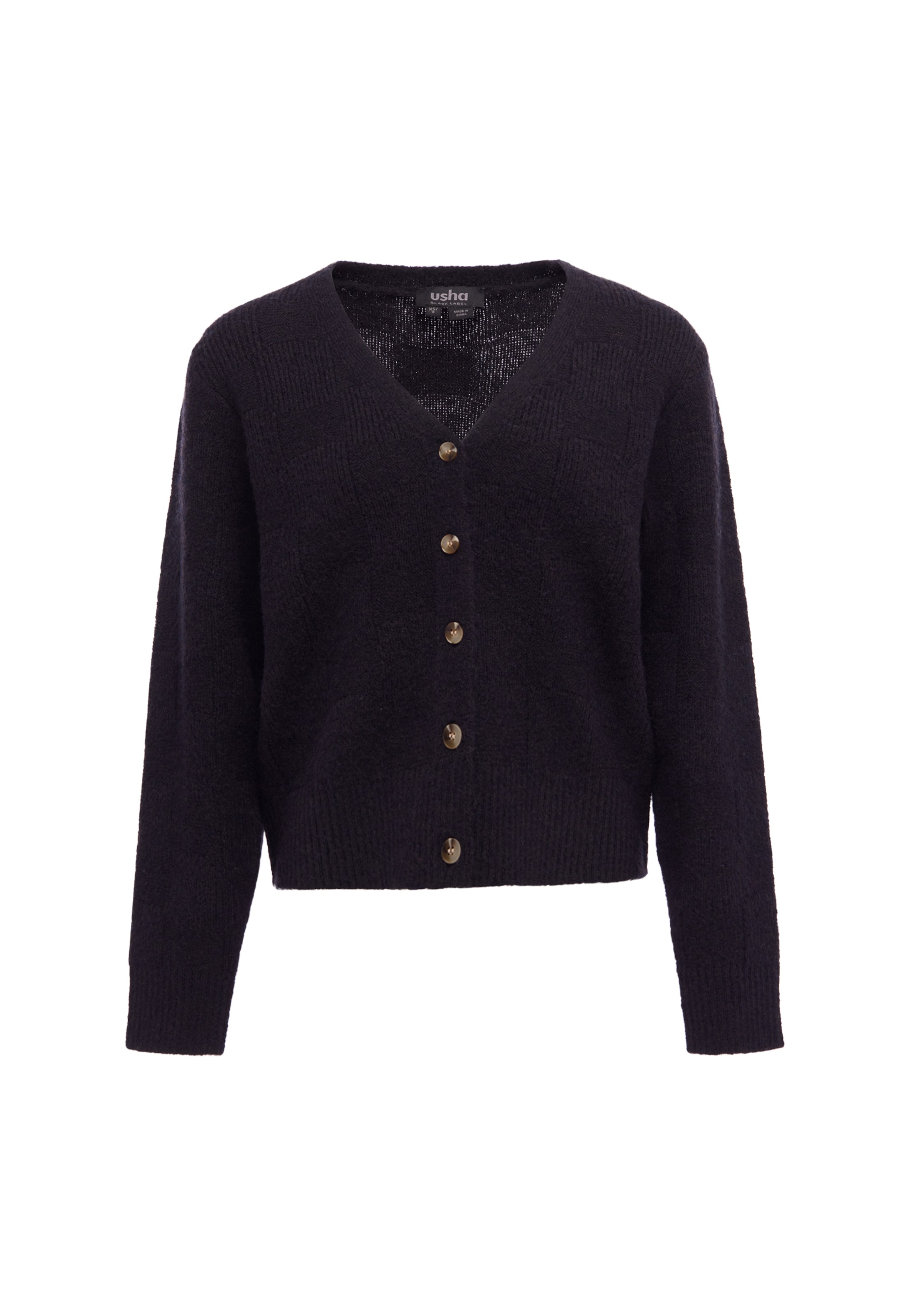 usha BLACK LABEL - Cárdigan en negro: frente