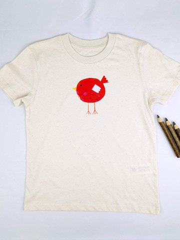 MelaDi Shirt 'Roter Vogel' in White