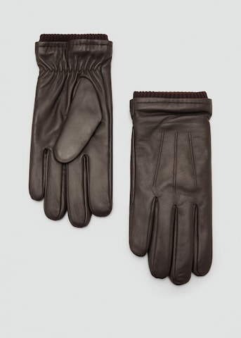 MANGO MAN Full Finger Gloves in Brown