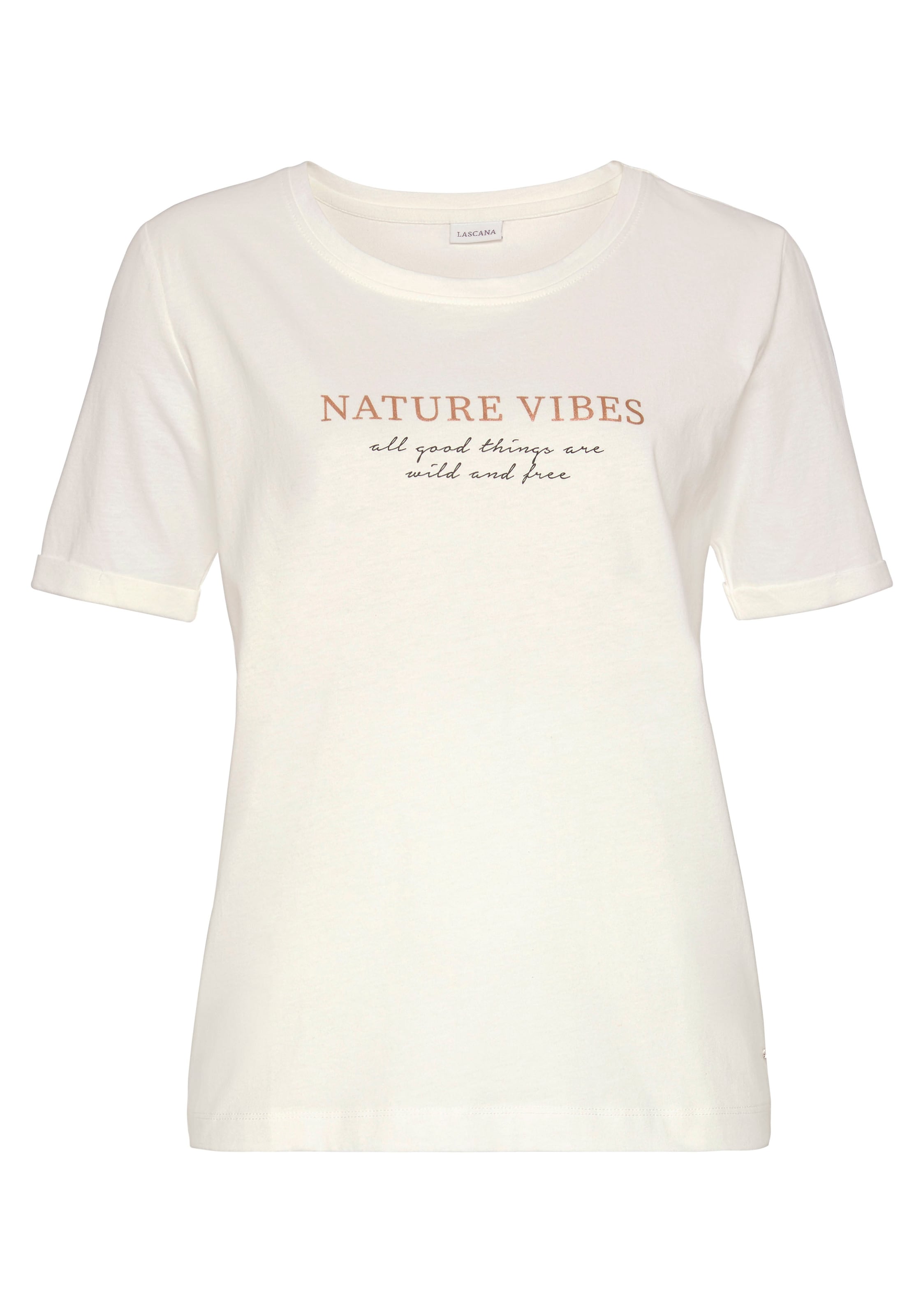 LASCANA Футболка для сна в Бежевый: спереди