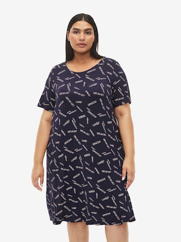 Zizzi - Camisola de pijama 'Mdelicate' em azul: frente