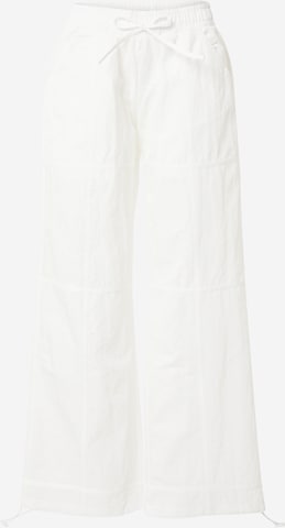 Nasty Gal - Pierna ancha Pantalón en blanco: frente