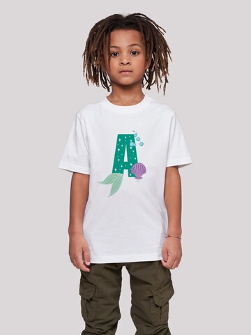 F4NT4STIC Shirt 'Disney Alphabet A Is For Ariel' in Wit: voorkant