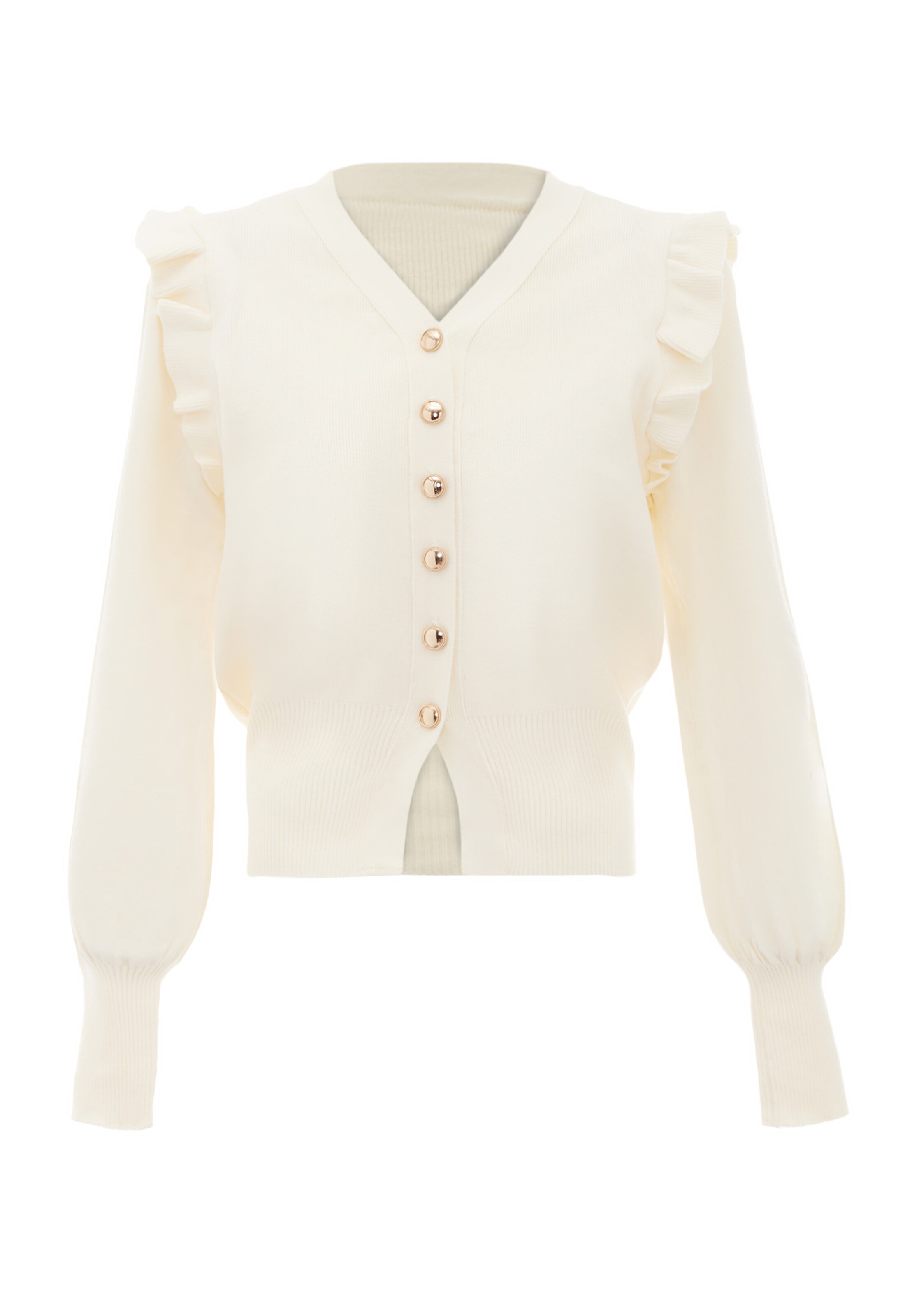 NAEMI Strickjacke in Weiß: Vorderseite