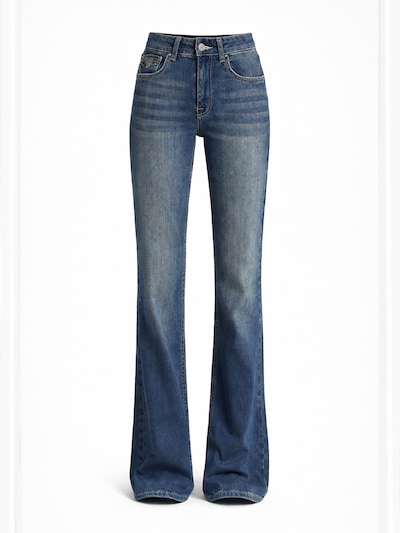 IT'S BASIC Jean 'OLIVIA Flare Mid Rise Jeans' en bleu cobalt, Vue avec produit