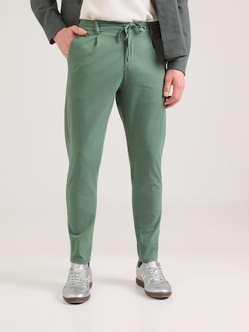 Lindbergh Ozke Hlače z naborki 'Superflex' | zelena barva: sprednja stran