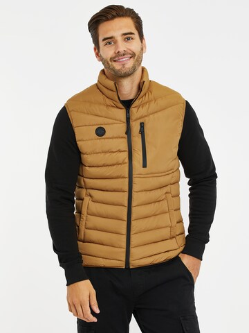 Threadbare Bodywarmer 'Hunnigan' in Bruin: voorkant