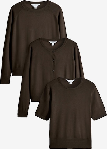 The Set Neulepaita värissä ruskea: etupuoli