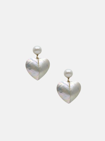 Boucles d'oreilles 'Judith' LA MAISON GISEL B. en blanc : devant