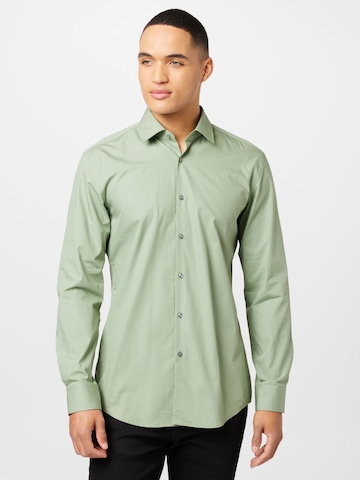 HUGO Red Slim fit Button Up Shirt 'Jenno' in Green: front