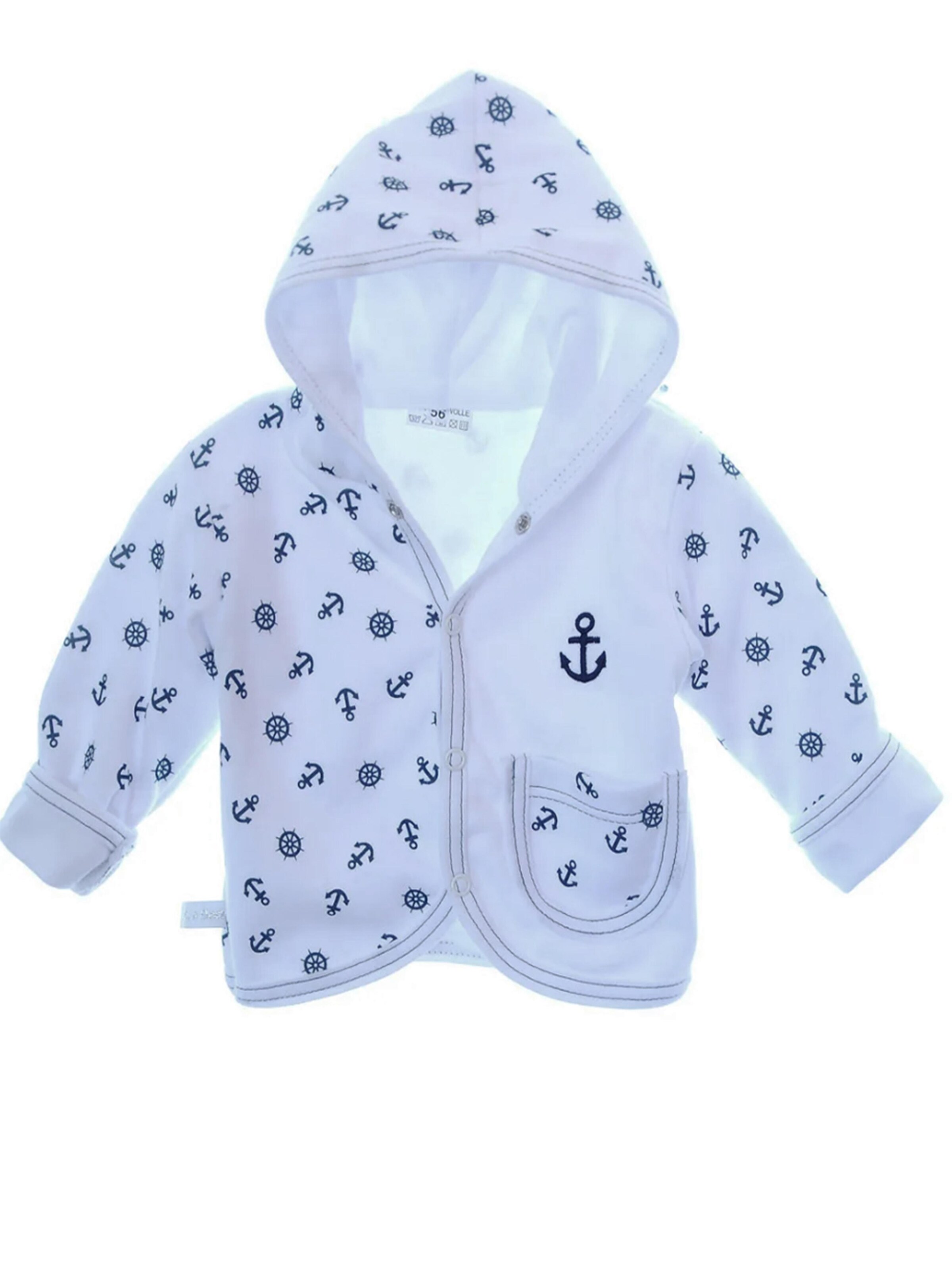 La Bortini Zip-Up Hoodie in White: front