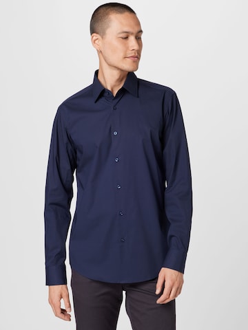 BOSS Black Regular fit Button Up Shirt 'Joe' in Blue: front