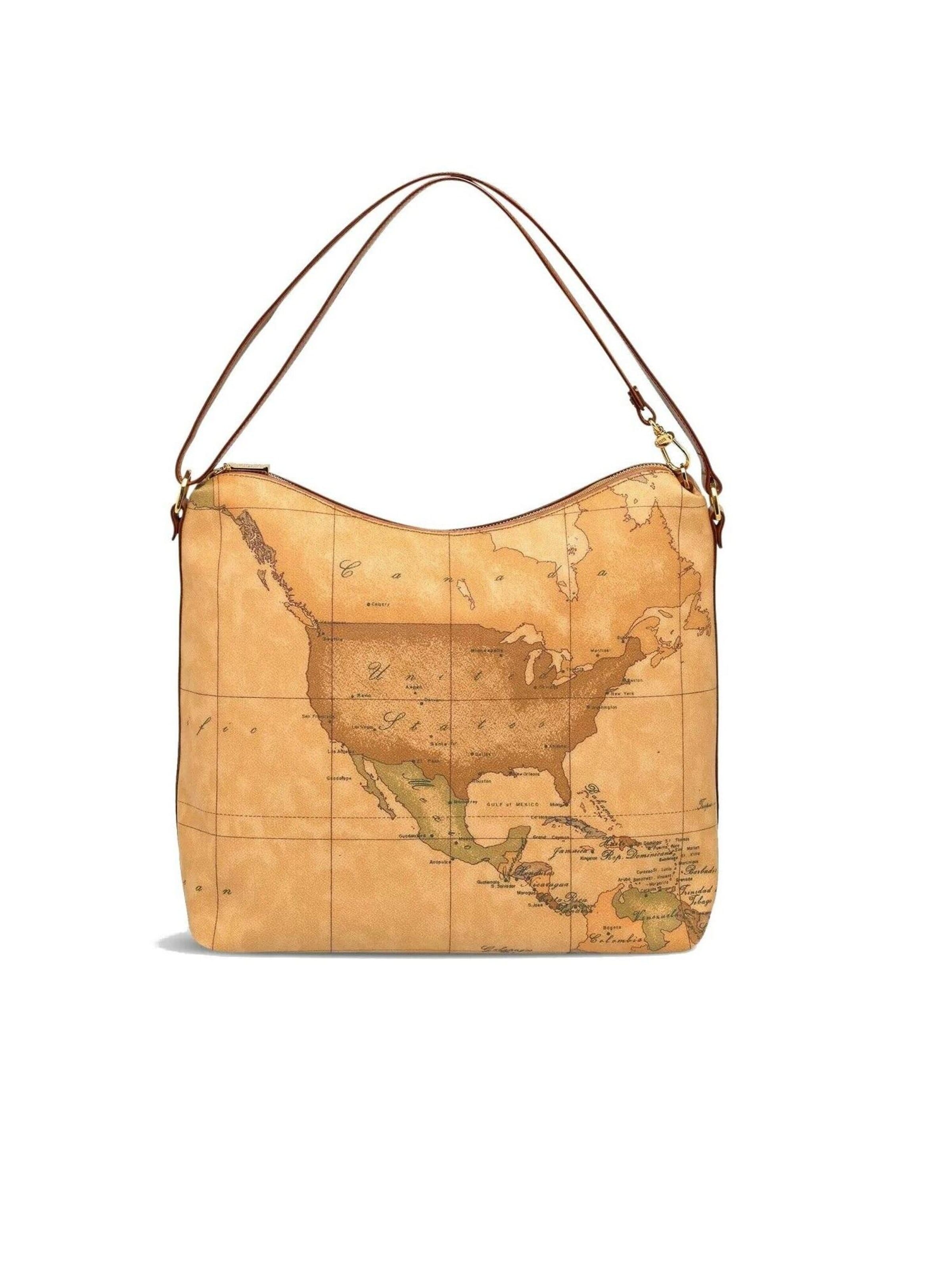 Borsa a spalla 'CD076' di Alviero Martini in beige: frontale