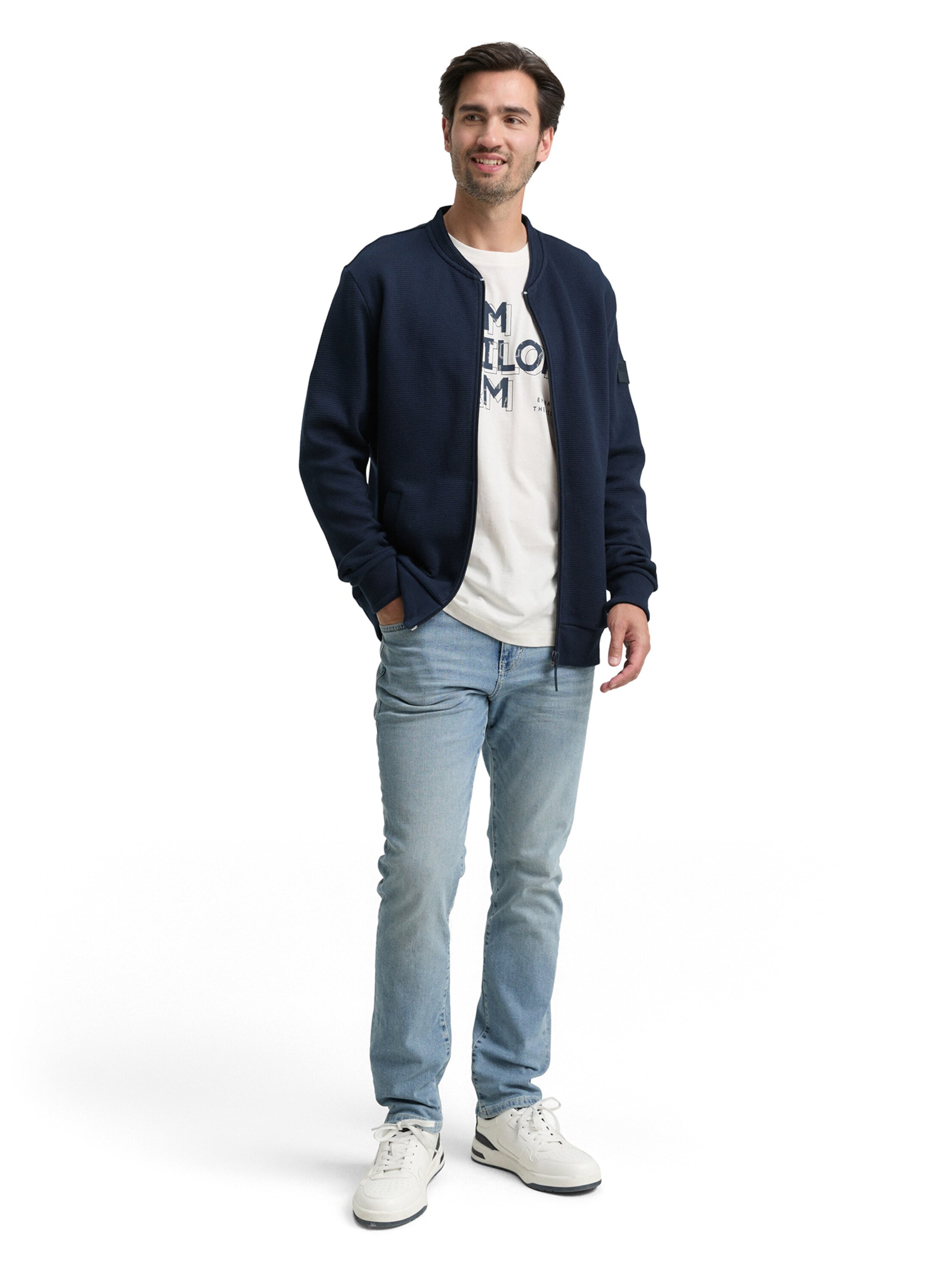 TOM TAILOR Sweatjacke in Blau