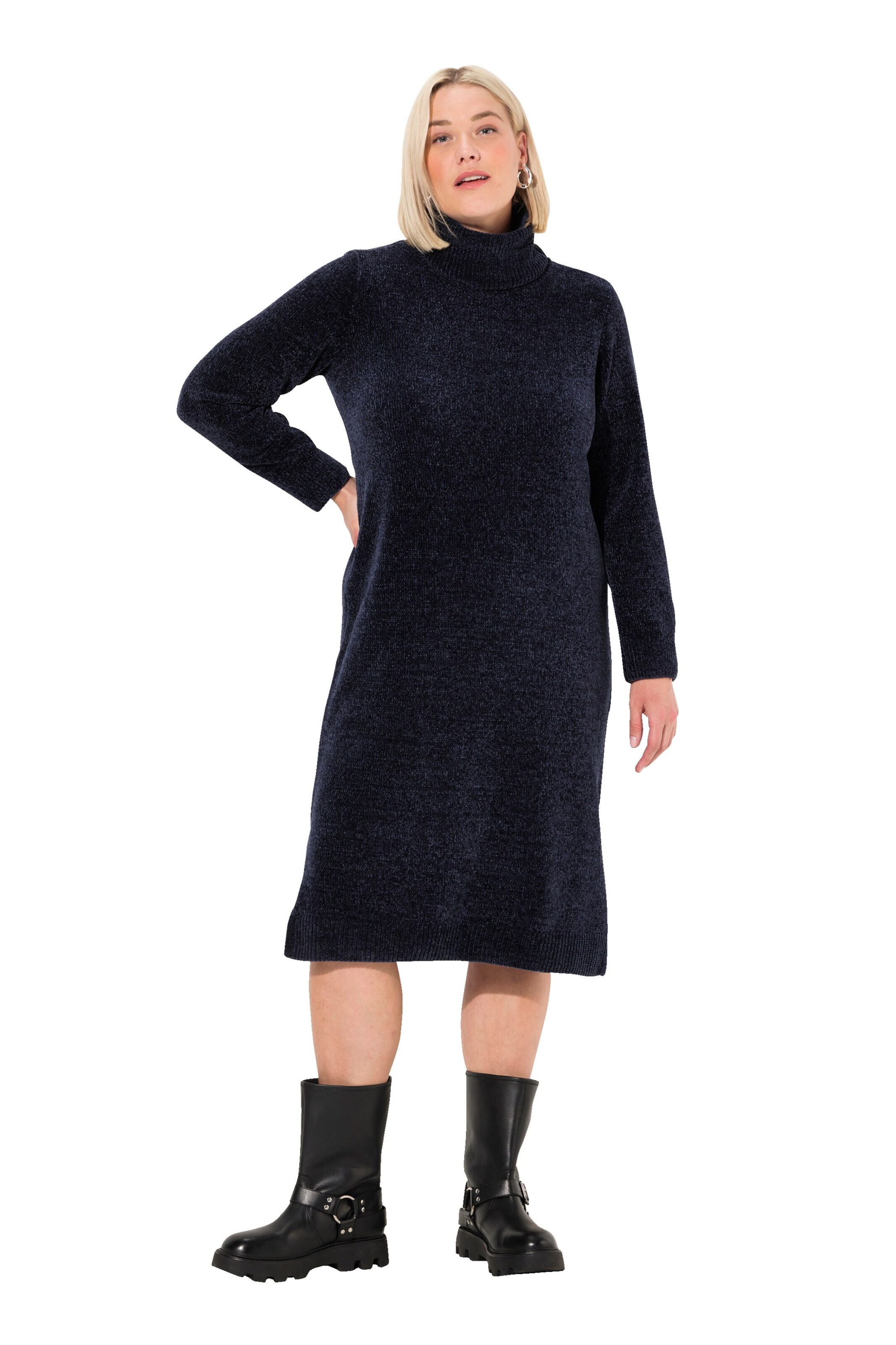 Ulla Popken Gebreide jurk in Blauw