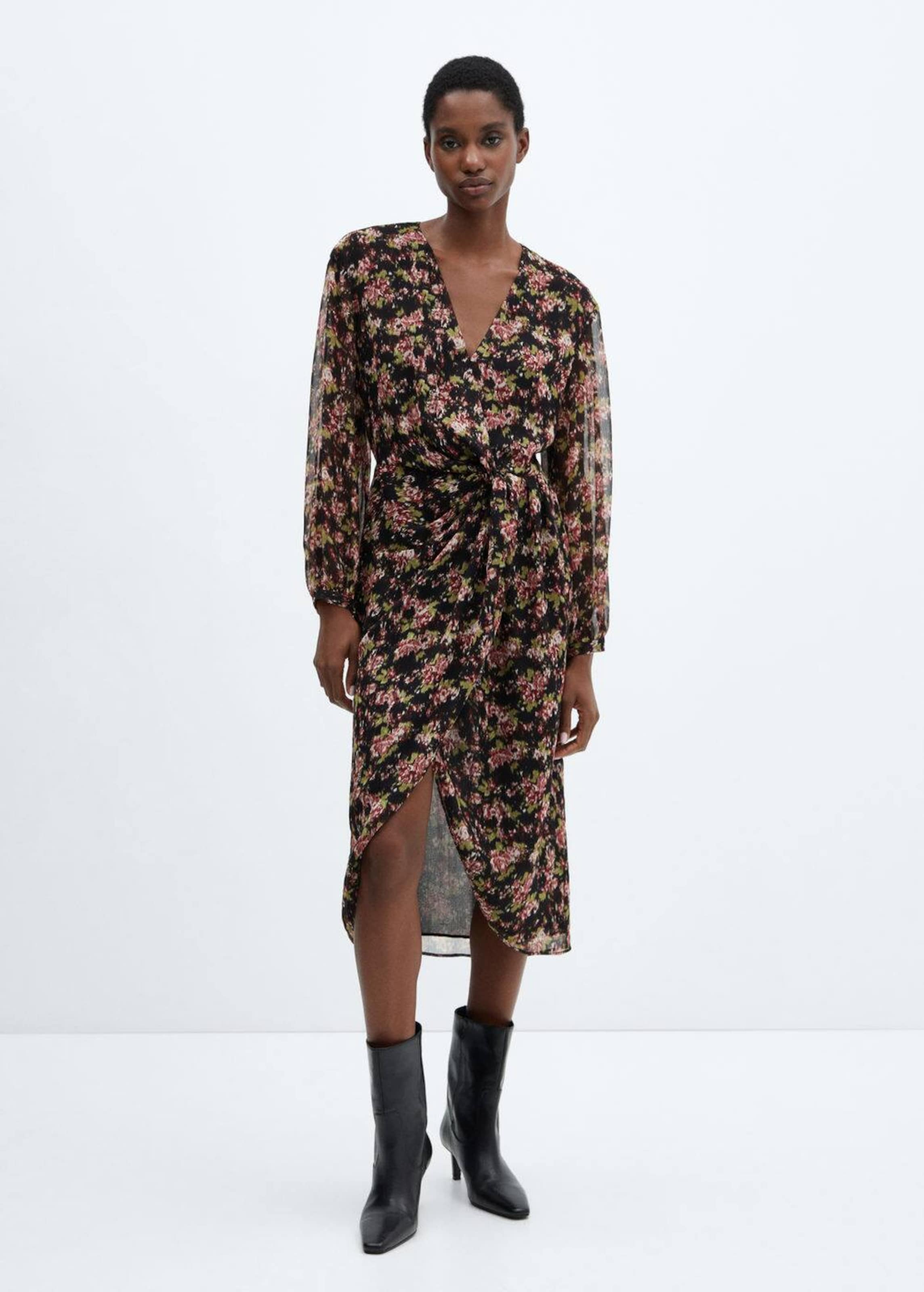 Mango robe portefeuille noir sale