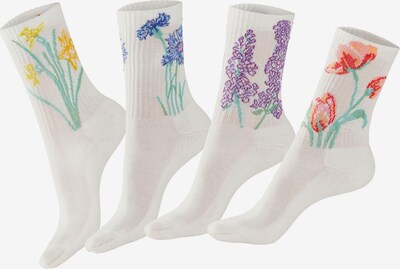 LASCANA Socken in royalblau / hellblau / limone / weiß, Produktansicht