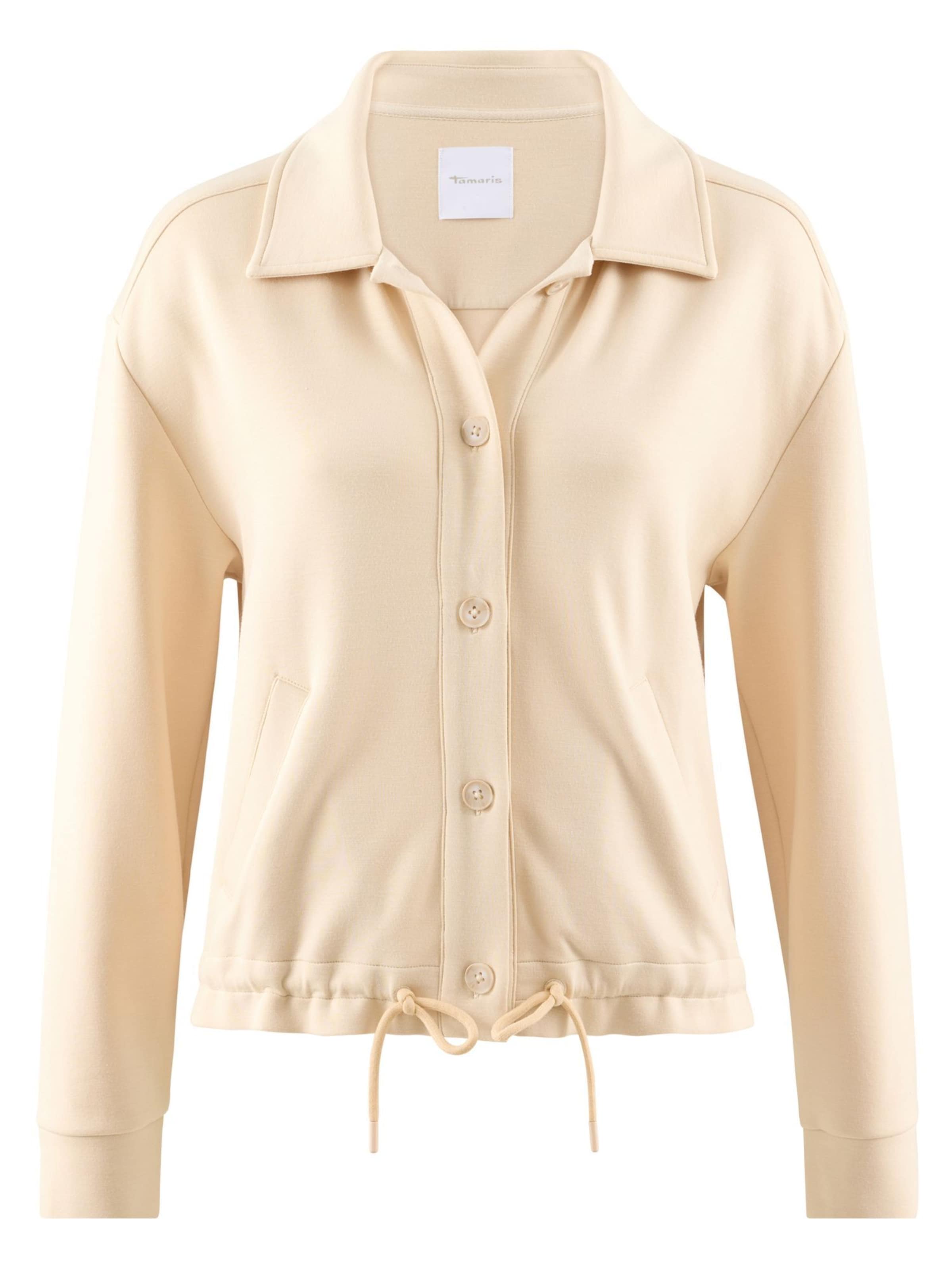 Tamaris Sweatvest in Beige: voorkant