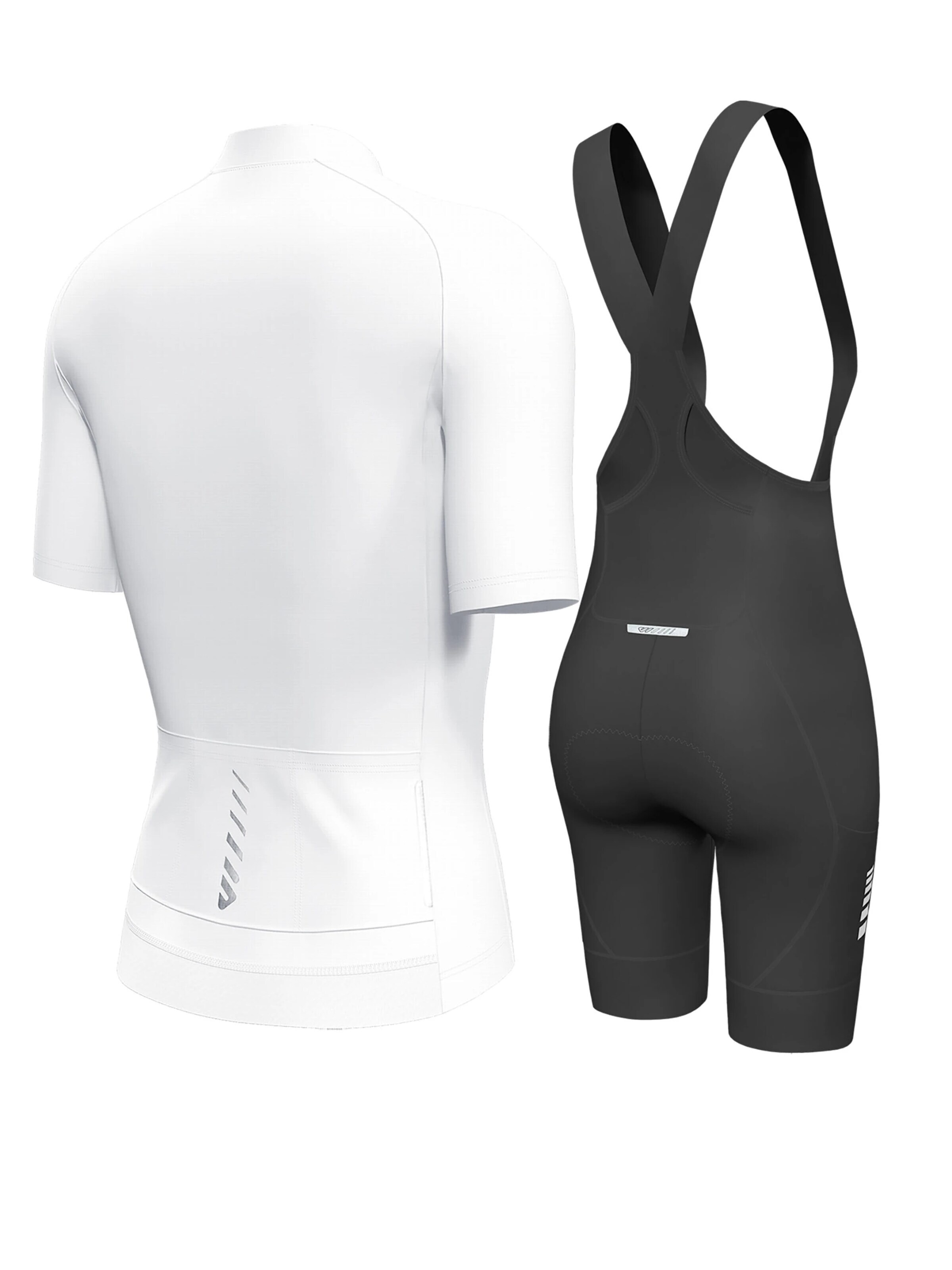 WULIBIKE Sweatsuit 'Wulibike Radsport-Set 'V-Cross Core' in Weiß/Schwarz' in White