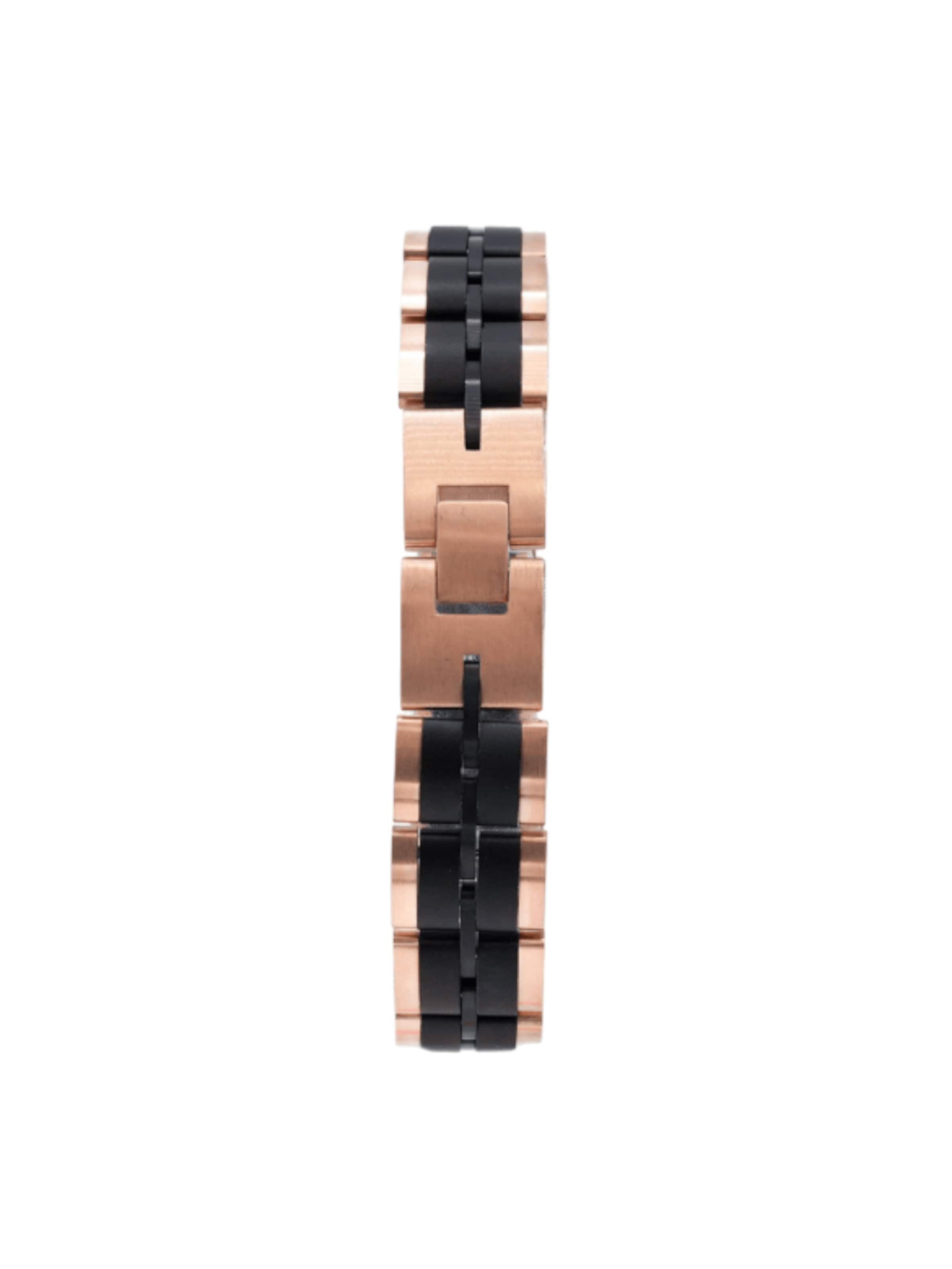 La Moda Me Armband 'Baldr Rose Gold & Zebrawood' in Zwart