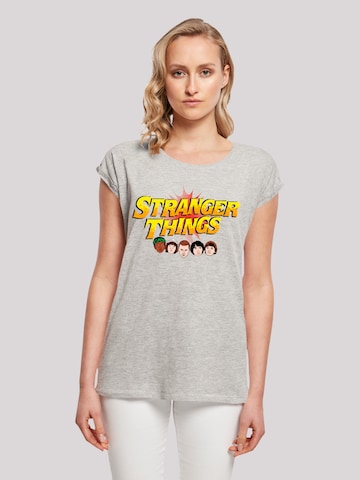 T-shirt 'Stranger Things Comic Heads Netflix TV Series' F4NT4STIC en gris : devant