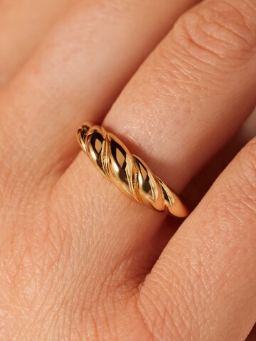 Lucardi Ring 'Statement' in Gold: Vorderseite