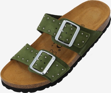 Palado by Sila Sahin Pantoletter 'Samos Glint' i grøn: forside