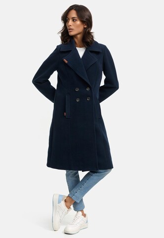 NAVAHOO Mantel 'Wooly' in Blau: Vorderseite