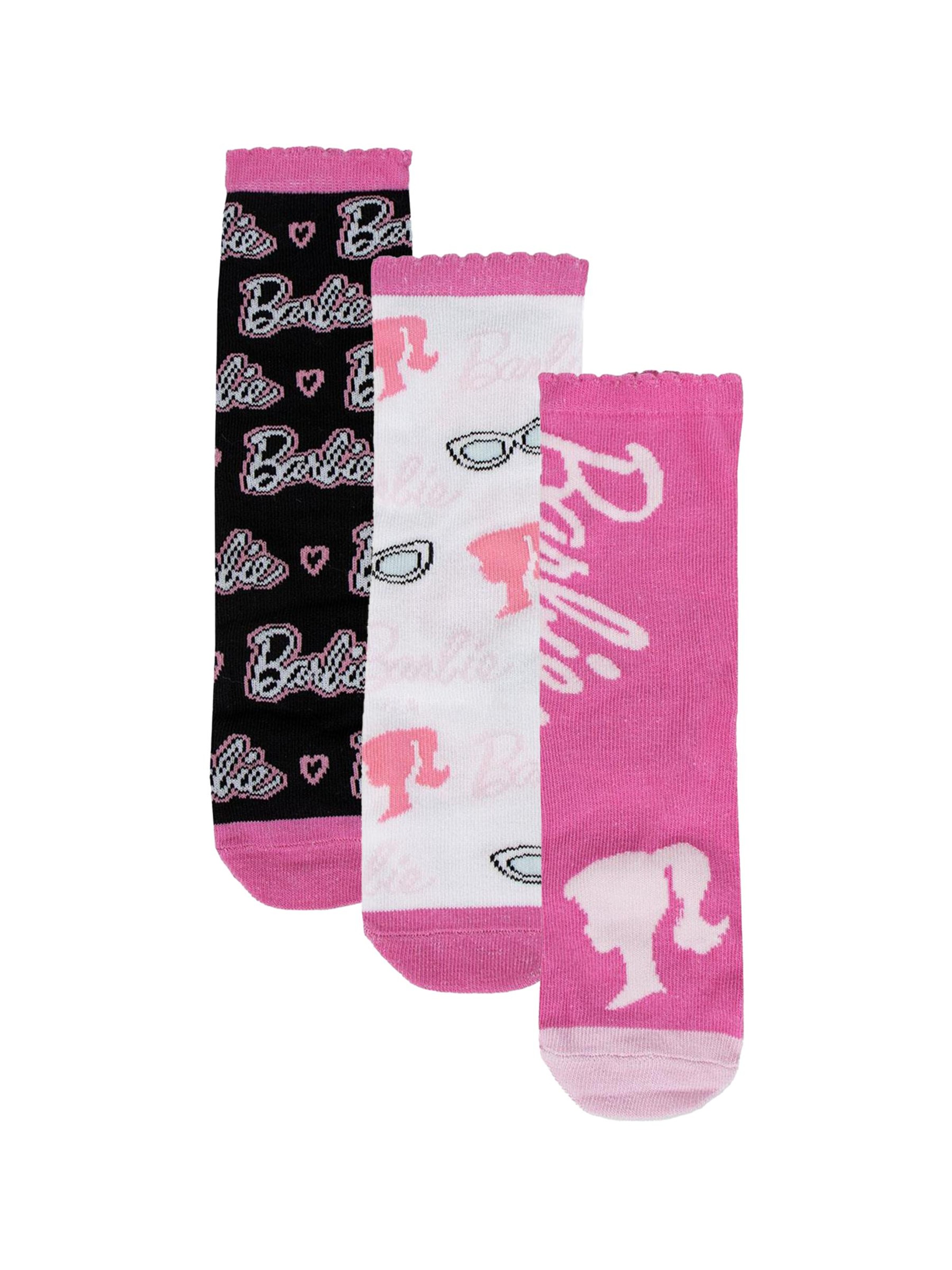Chaussettes 'Socken Pack 3 Stück Barbie' DISNEY en mélange de couleurs : devant