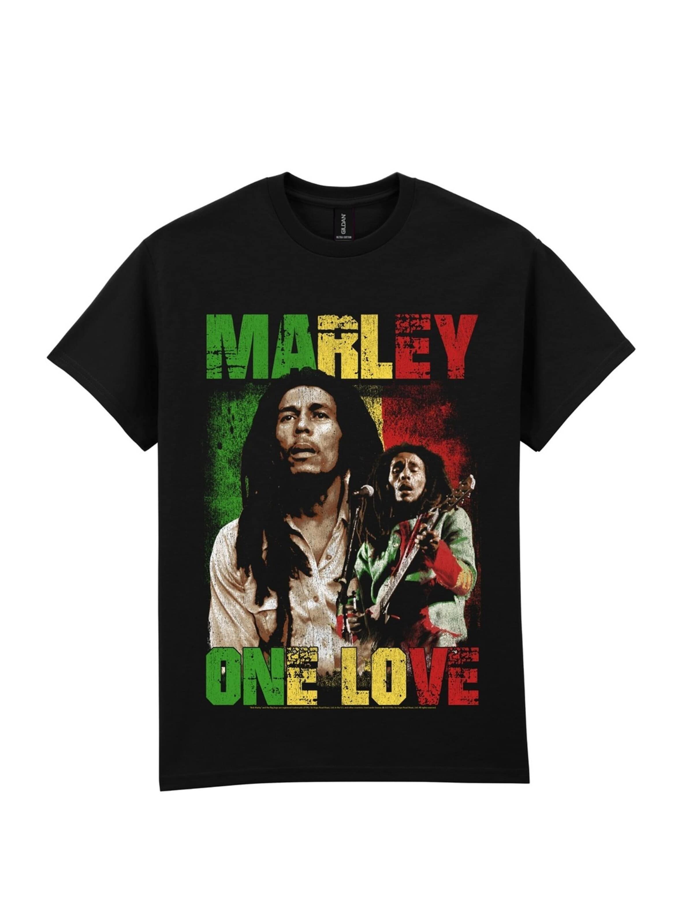 Bob Marley Shirt 'One Love Stage' in Black: front