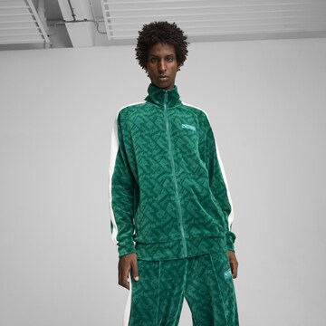 PUMA Sportsweatjacke 'Game T7' in Grün: Vorderseite