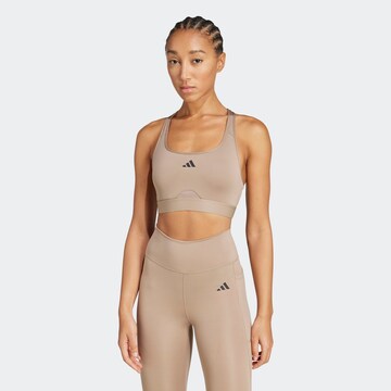 ADIDAS PERFORMANCE Bralette Sports Bra in Beige: front