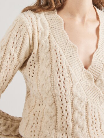 ABOUT YOU Knit cardigan 'Melody' in Beige