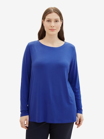 Tom Tailor Women + Shirt in Blauw: voorkant