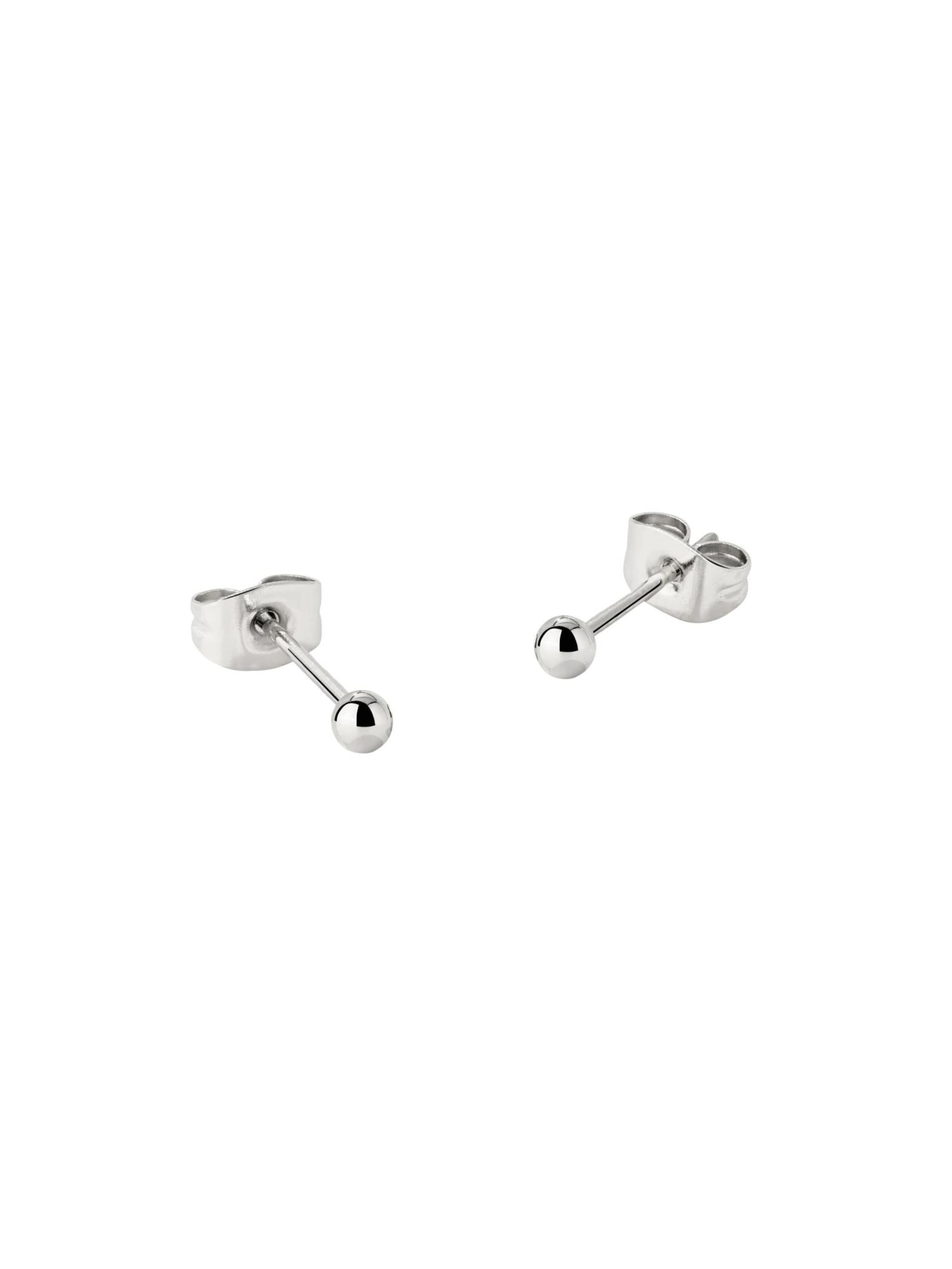Luamaya Earrings 'Delicate Bead Studs' in Silver: front