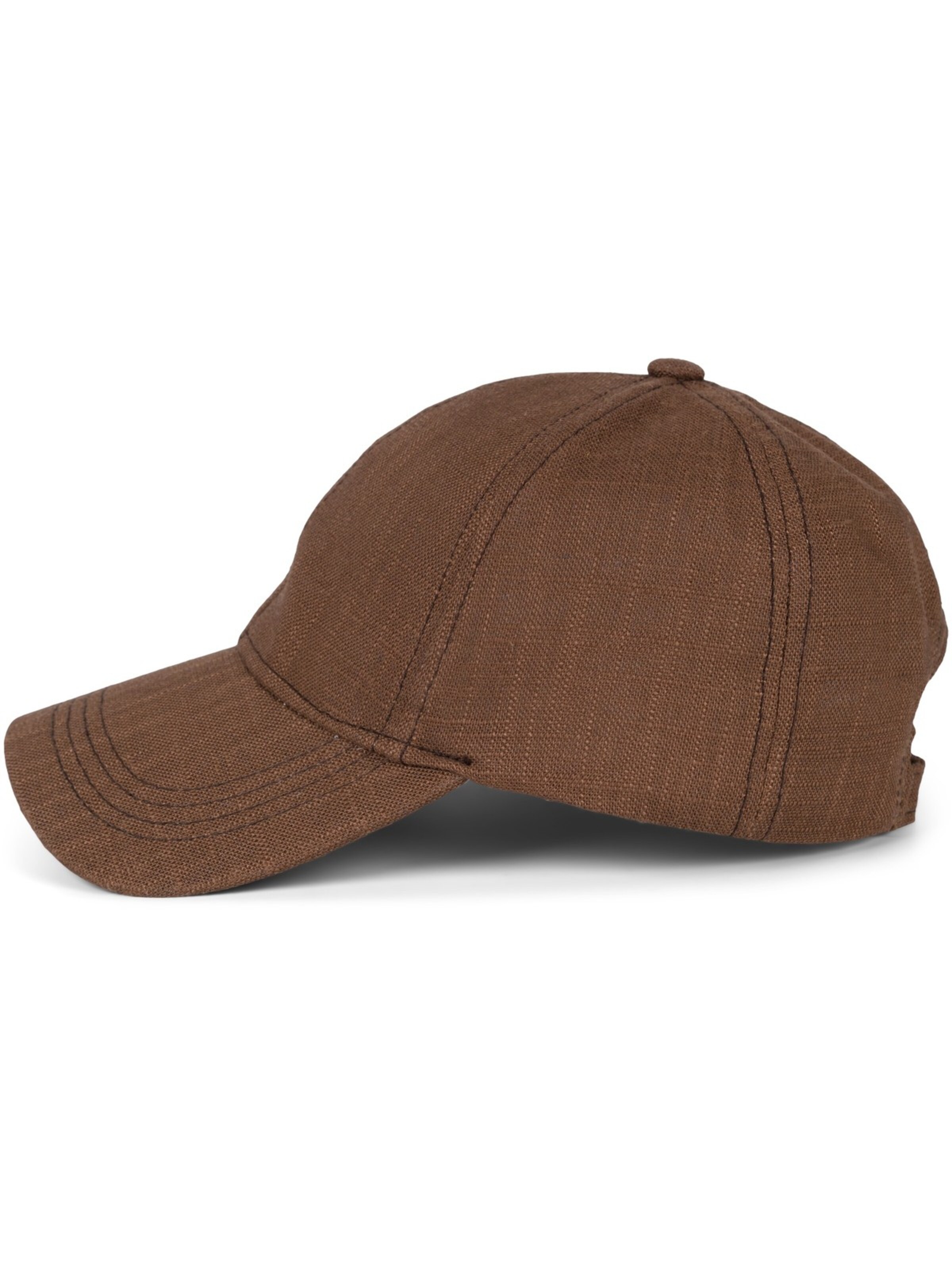 styleBREAKER Cap 'Leinen Baseball Cap' in Brown