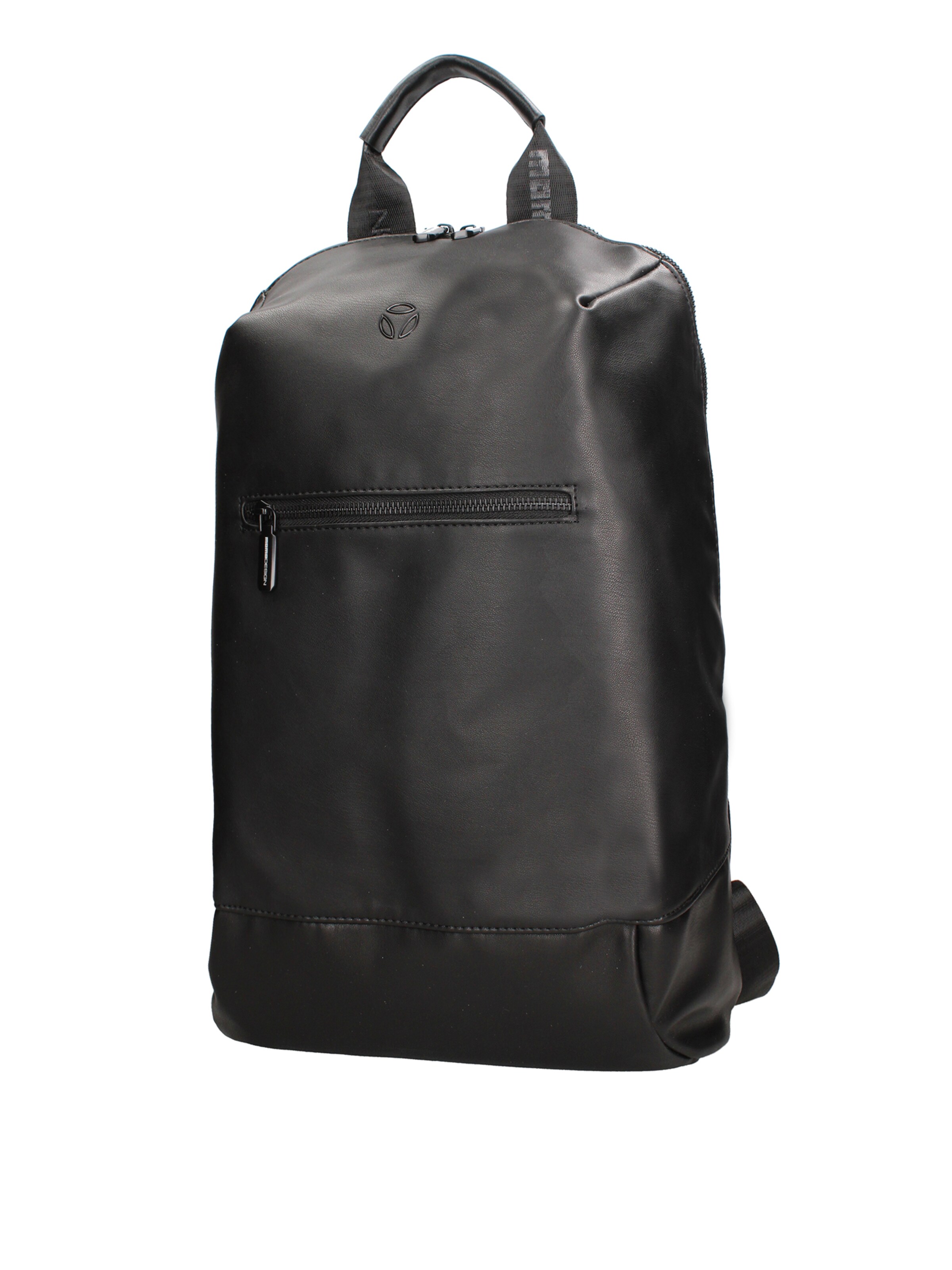 Zaino 'Zaino Uomo Poliuretanica Chiusura Zip Tasche Manico PVC 40x25x15cm' di Momo Design in nero