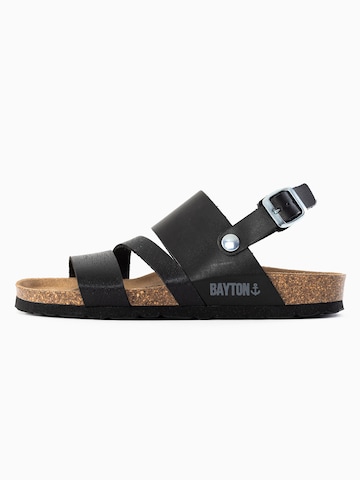 Bayton - Sandalias con hebilla 'Vitoria' en negro: frente