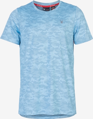 T-Shirt fonctionnel Spyder en bleu : devant