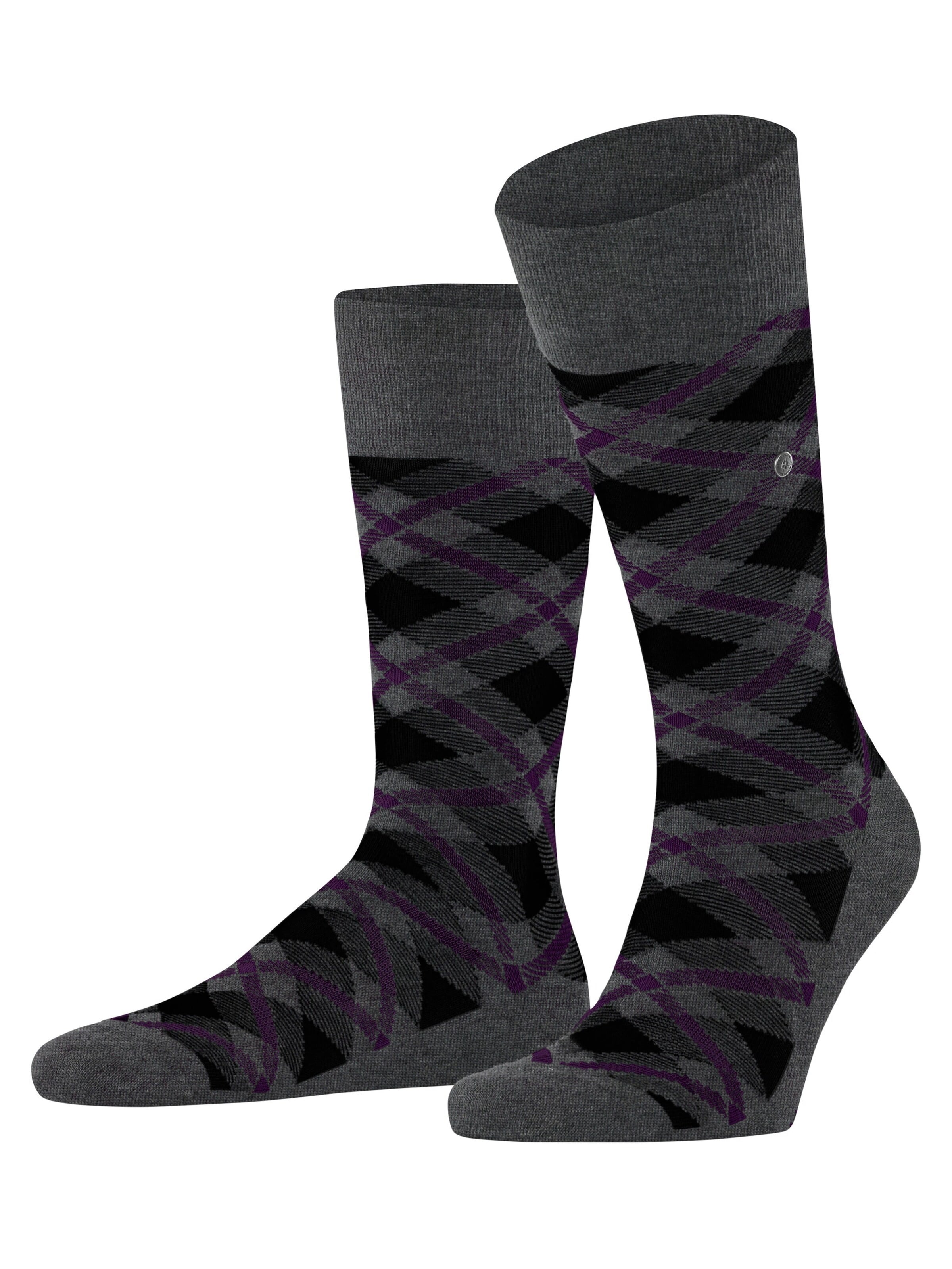 BURLINGTON Socks 'Tartan' in Grey: front