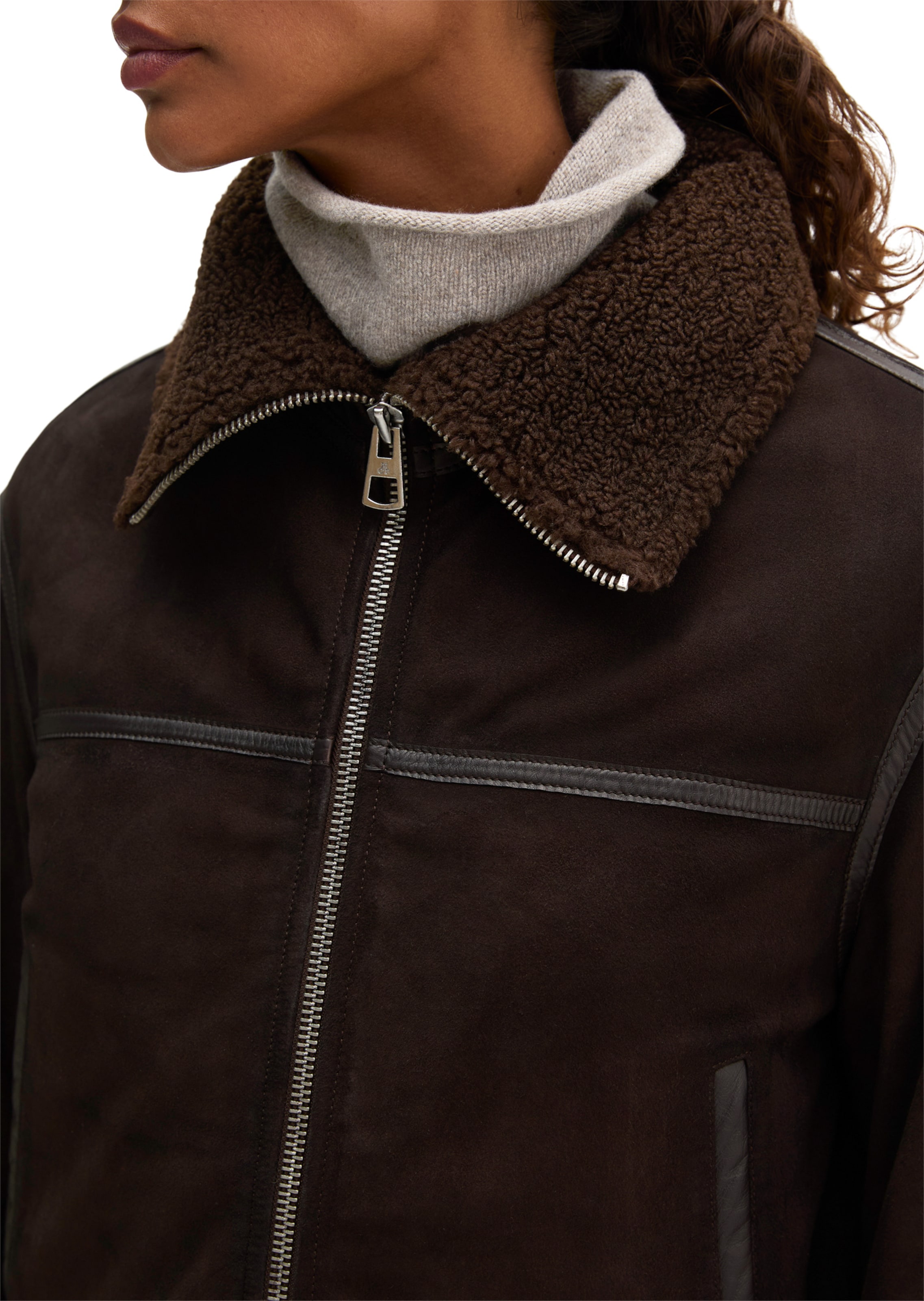 Veste mi-saison Marc O'Polo en marron : devant