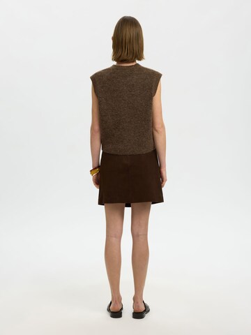 SELECTED Strikvest 'SLFLulu' i brun