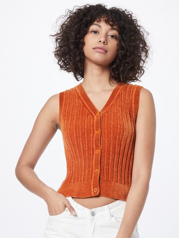 WEEKDAY - Colete de malha 'Mist Chenille' em laranja: frente