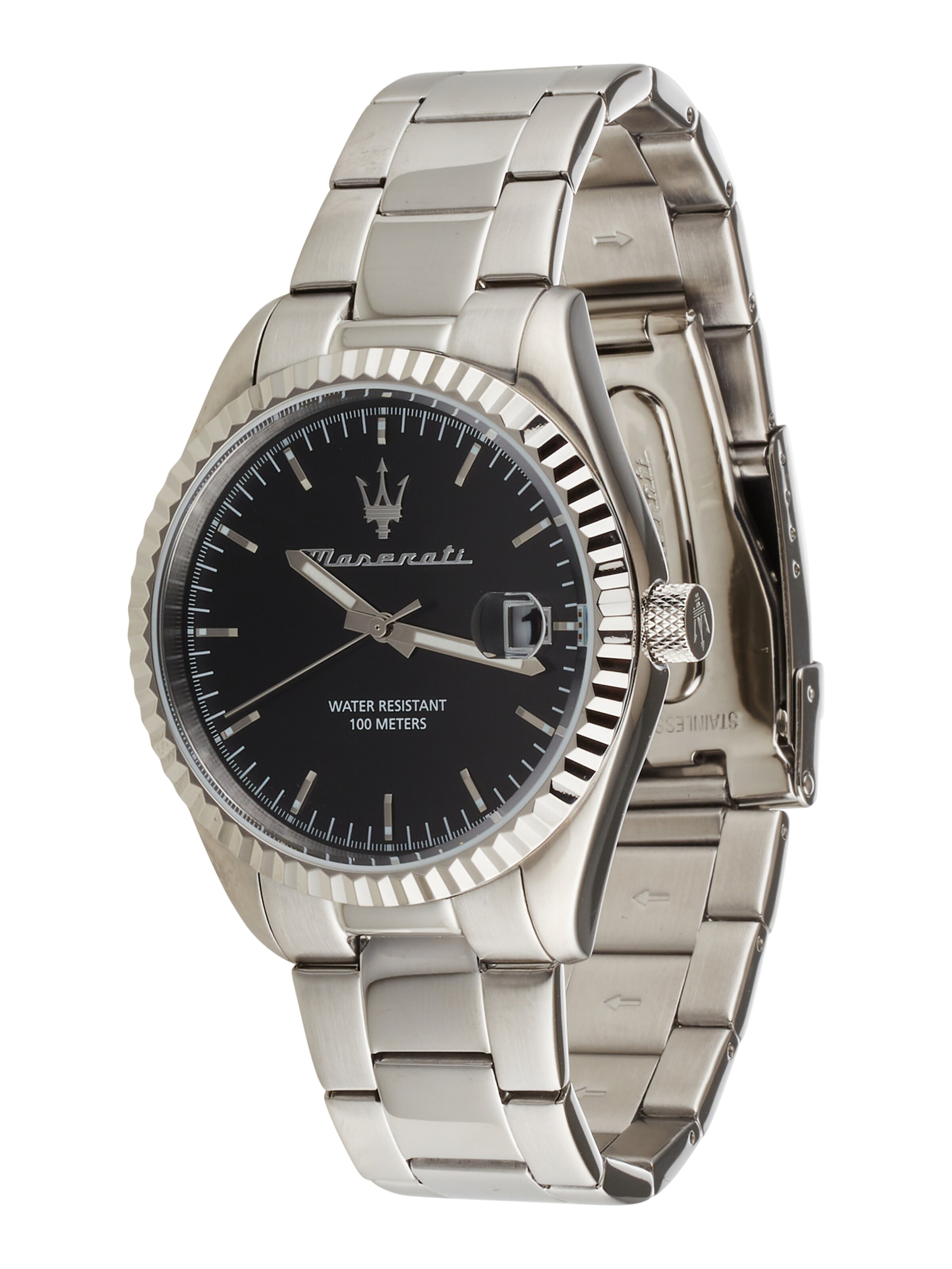 Maserati Uhr in Silber: Vorderseite