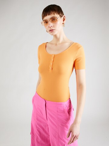 PIECES - Camisa 'Kitte' em laranja: frente