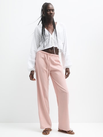 Wide Leg Pantalon Pull&Bear en rose