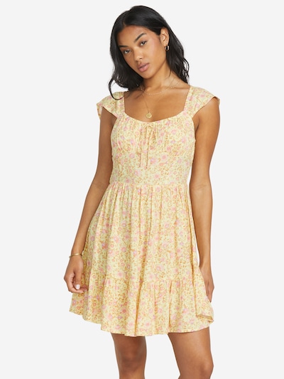 BILLABONG Robe 'Sweet Bouquet' en 34 en camel / jaune pastel / rose, Vue avec produit