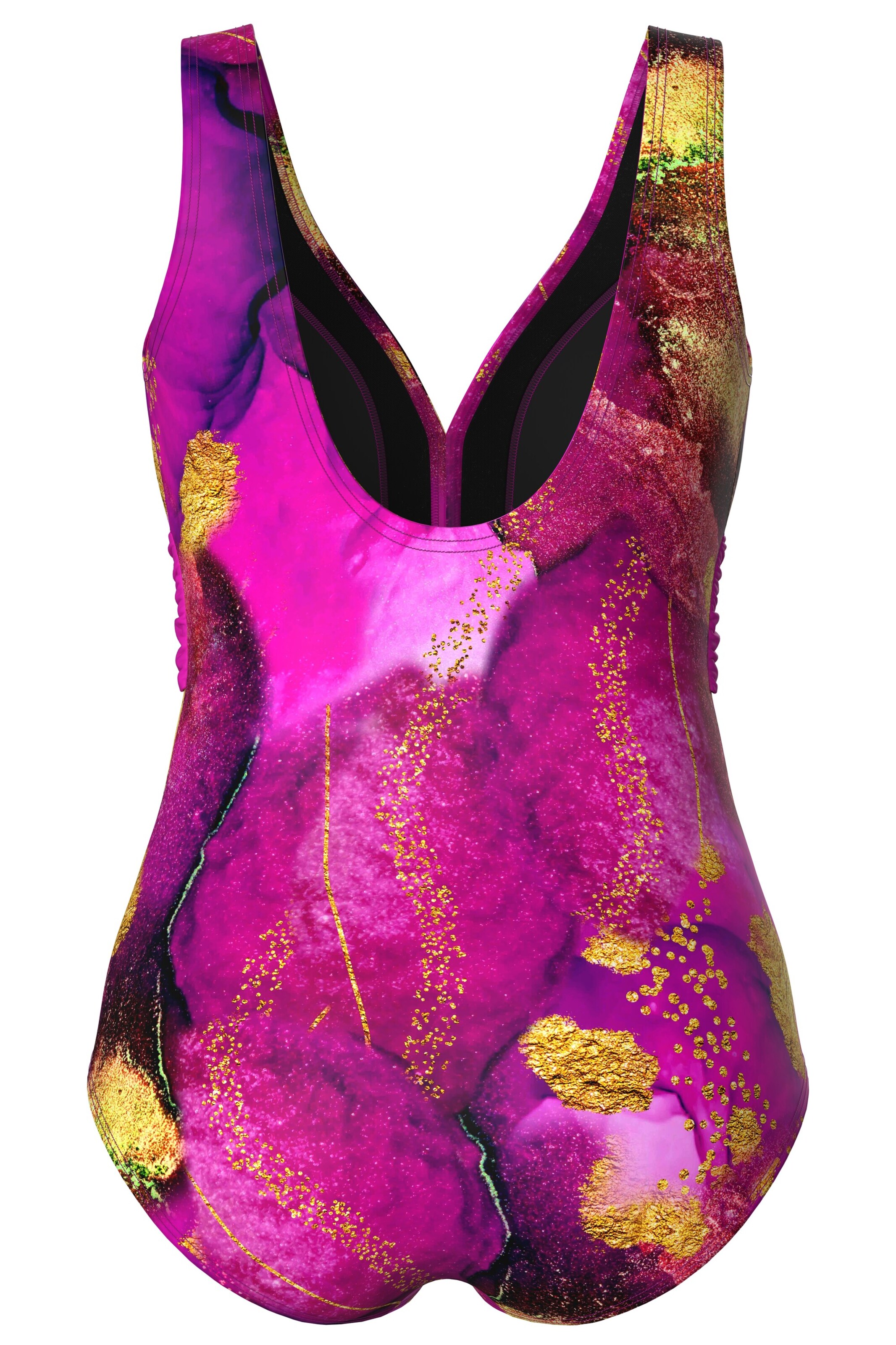 Ulla Popken T-shirt Swimsuit in Purple