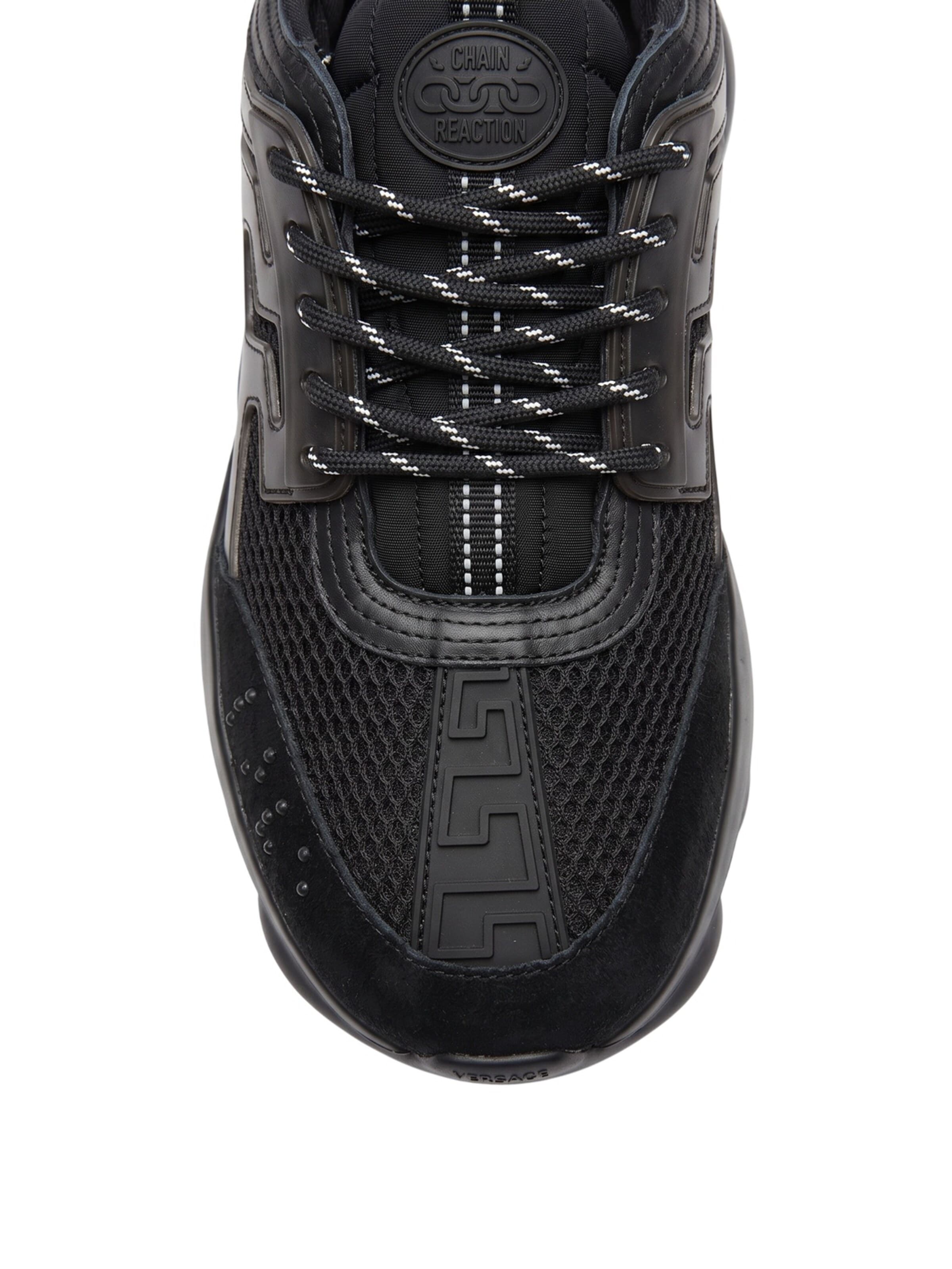 Baskets basses 'Versace Chain Reaction Low Top Sneaker Herren Schwarz' VERSACE en noir