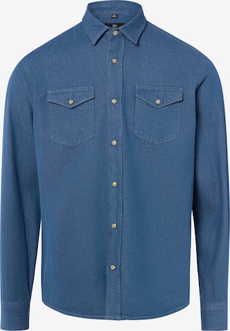 Nils Sundström Regular fit Overhemd in Blauw: voorkant